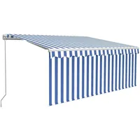 VidaXL Markise Manuell Einziehbar mit Rollo 3,5x2,5m Blau &