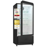 Exquisit Glastürkühlschrank, 200l Getränkekühlschrank mit LED, Umluft, 3 Ablagen,