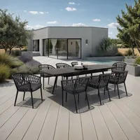 Idimex Gartenmöbel Set SUNNY mit 8 Stühlen - Schwarz/Grau