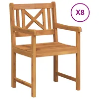VidaXL Gartenstühle 8 Stück 56x55.5x90 cm Massivholz Akazie