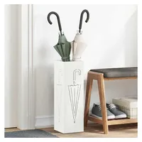 VidaXL Regenschirmständer Weiß Metall Kompakt Regenschirmständer