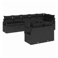 VidaXL Garten-Sofaset Loungesofa schwarz
