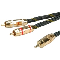 Roline GOLD Audio-Verbindungskabel 3.5mm - 2x Cinch, ST/ST, 2,5