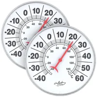 Infactory 2er-Set Bimetall-Thermometer für innen & außen, Temperatur in
