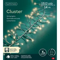 Lumineo Cluster 1512 LED 14 m transparent - Weiß