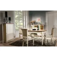 Aea Esszimmer Komplett Esstisch mit 4x Stühle Essgruppe Vitrine