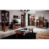 Aea Klassische Komplette Wohnwand 2x Vitrine Holzmöbel Kommode Wohnzimmer