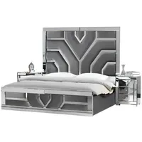 JV Möbel Luxuriöses Graues Schlafzimmer Set Modernes Textil Bett