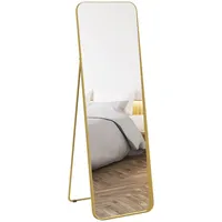 Homcom Ganzkörperspiegel Gold Metall, 50x160x6 cm Spiegel, Standspiegel