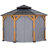 Sunjoy Vorhang für Zedernholz Gazebo 395 cm x 395