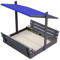 QLS Holz-Sandkasten 120 cm mit Sitzbank und Dach, Abdeckung