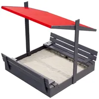 QLS Holz-Sandkasten 120 cm mit Sitzbank und Dach, Abdeckung