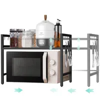 DanDiBo Ambiente Mikrowellenregal 2 Stufig 40-64 cm Schwarz