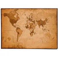 Reinders! REINDERS Weltkarte braun (farbe bild(er): braun), B:140cm H:100cm