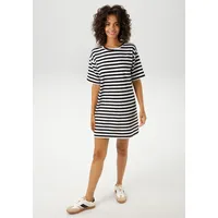 Aniston CASUAL Sommerkleid Gestreift Schwarz/Weiß 38