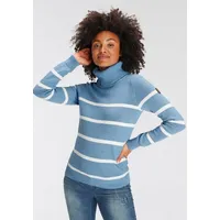 KangaROOS Rollkragenpullover in lässiger Form mit Kontraststreifen, Gr. 36/38,