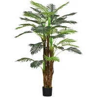 Homcom Künstliche Pflanzen, Kunst Palme, 160 cm Kunstpflanze mit