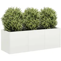 VidaXL Pflanzkübel Weiß 120x40x40 cm Kaltgewalzter Stahl