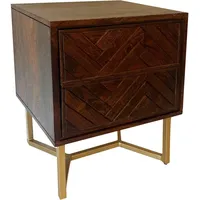 FineBuy Nachttisch FineBuy Nachtkonsole Boxspringbett Massivholz 57 cm Nachtkommode