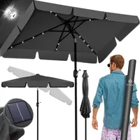 Kesser KESSER® Sonnenschirm Balkonschirm LED Solar mit Kurbel Inkl.