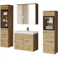 WELLTIME Badmöbel-Set »MADRIT II, Schrank mit Waschbecken, 2 Hänger,