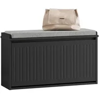 SoBuy Schuhbank Schwarz, Holzwerkstoff, 80x45x26 cm Garderobe, Garderobenbänke, Schuhbänke