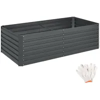 Tectake Hochbeet Blomma, 1100l, verzinkt, 200x100x56cm - anthrazit Metall,