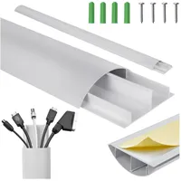 Maclean Brackets Maclean Aluminium-Kabelkanal 750x62x20mm | Halbrundprofil für HDMI