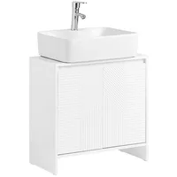 SoBuy Waschbeckenunterschrank Waschtischunterschrank Badschrank Waschtisch Badezimmerschrank Unterschrank Badmöbel Weiß