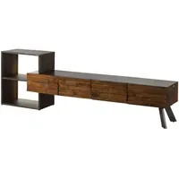 MASSIVMOEBEL24.DE SEVILLA Lowboard 225x40x70 cm Braun Holz