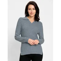 Inspirationen Strickpullover Polopullover blau