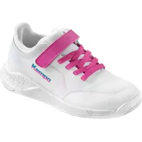 Kempa Kourtfly Kids Handball-Schuhe, weiß/Cyan/Purple, 29 EU