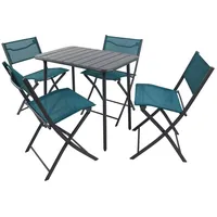 VCM 5-tlg Gartenmöbel Set Sitzgruppe Essgruppe 1xTisch, 4x Klappstühle