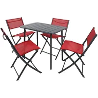 VCM 5-tlg Gartenmöbel Set Sitzgruppe Essgruppe 1xTisch, 4x Klappstühle
