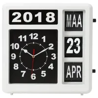 Perel Klappzahlen-wanduhr mit kalendar 31 x 31 cm niederländisch