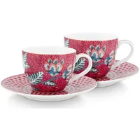 Pip Studio - Tassen und Untertassen Flower Festival Dunkelrosa