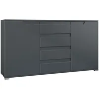 Vladon Sideboard Anthrazit Holzwerkstoff, 138.5x75.5x35 cm) Wohnzimmer, Kommoden -