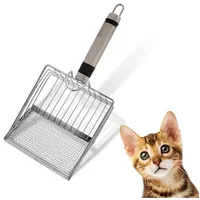 Linuma LINUMA® Katzenstreuschaufel Metall – Tiefe Aluminium Schaufel mit