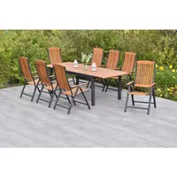 Merxx Athos Set 9-tlg. mit Gartentisch Ausziehbar 180/250 x