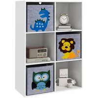 Zonekiz Kinderregal Kinder Bücherregal mit 3 Aufbewahrungsboxen für Kinderzimmer