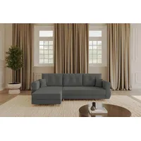Altdecor Ecksofa mit Schlaffunktion und Bettkasten APOL-L 242x175x90 Grau