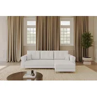 Altdecor Ecksofa mit Schlaffunktion und Bettkasten APOL-L 242x175x90 Hellgrau