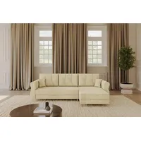 Altdecor Ecksofa mit Schlaffunktion und Bettkasten APOL-L 242x175x90 Beige