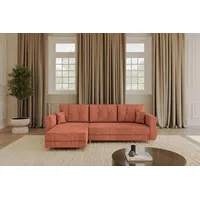 Altdecor Ecksofa mit Schlaffunktion und Bettkasten APOL-L 242x175x90 Apricot