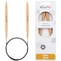 KnitPro Basix Birch Rundstricknadel, 80 cm Länge x 9.00