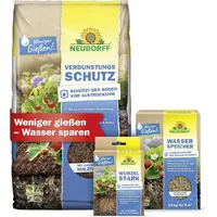 NEUDORFF Wasserspar-Set Rinden Mulch Boden Holzfaser Wurzelaktivator Tonmineral
