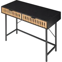 [en.casa] Konsolentisch, Luniehti 100x40x75 cm Schwarz/Natur