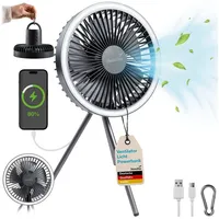 Skandika Campinglampe Solvind mit Ventilator - Ringlicht weiß -