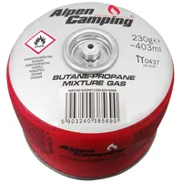 Alpen Camping 230g, Propan‐Butan 7/16-Zoll Gewindevorfleuwiese