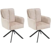 Ronald verdult Polsterstühle 2er Set ALEX, Beige - Schwarz
